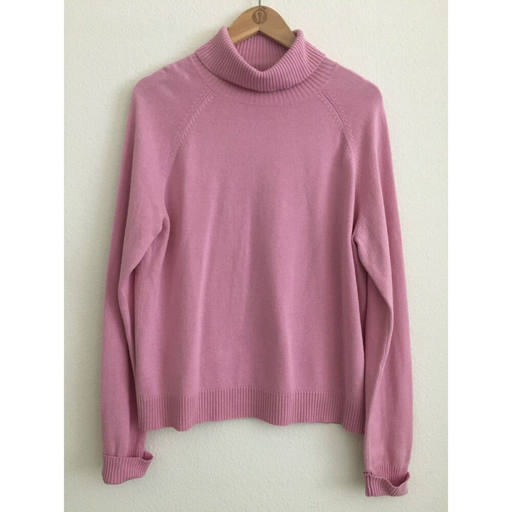 Real Clothes Saks Fifth Avenue XL Pink Silk Cashmere Turtleneck Sweater